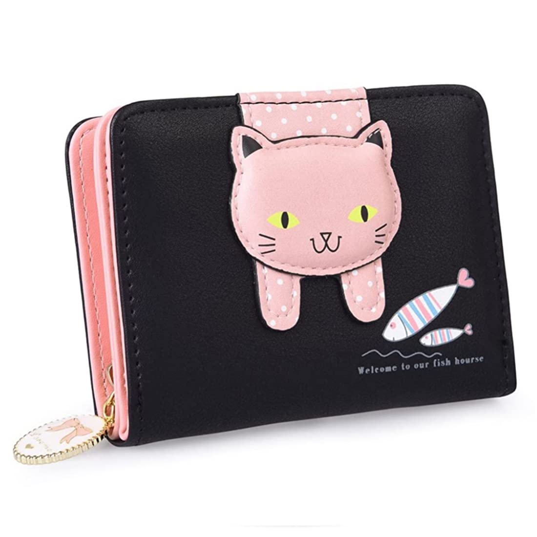 PALAY Small Wallets for Women Stylish Latest PU Leather Coins Zipper Pocket Handbags Purse for Girls with Rabbit-Shaped Metal Tassels Pendant Purse (Black) PALAY Small Wallets for Women Stylish Latest PU Leather Coins Zipper Pocket Handbags Purse for Girls with Rabbit-Shaped Metal Tassels Pendant Purse (Black)